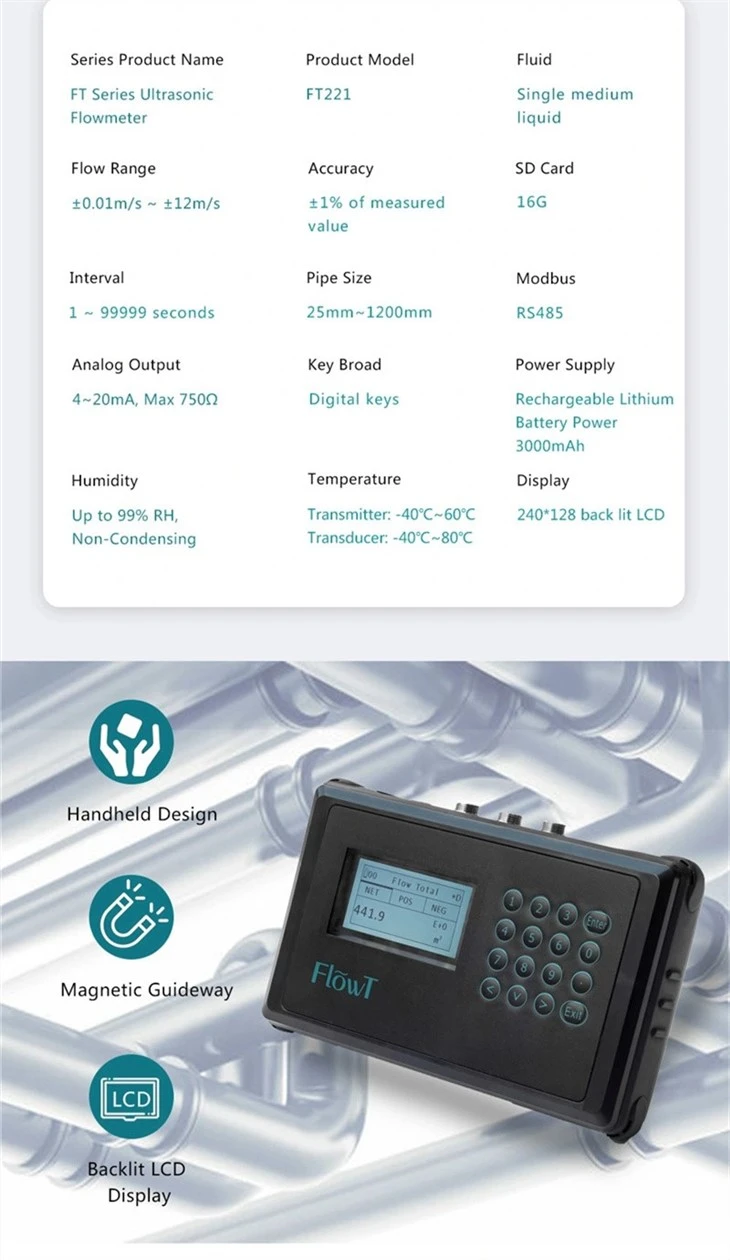 Water Ultrasonic Flowmeter With Flange DN25~DN5000